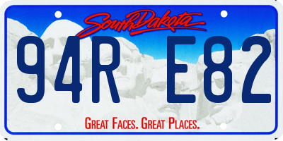 SD license plate 94RE82