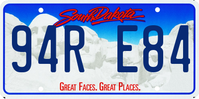 SD license plate 94RE84