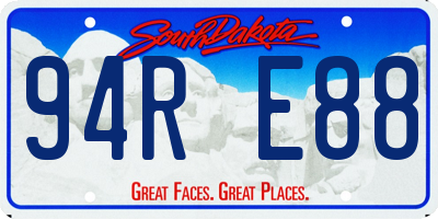 SD license plate 94RE88