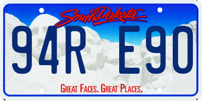 SD license plate 94RE90