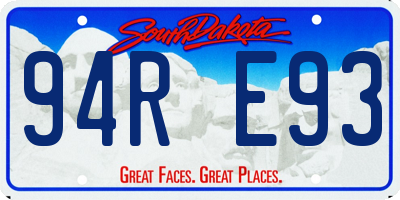 SD license plate 94RE93