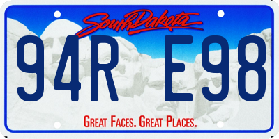 SD license plate 94RE98