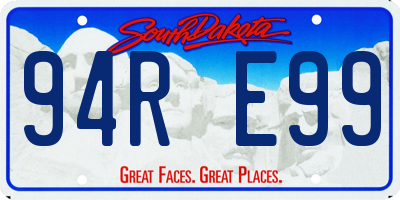 SD license plate 94RE99