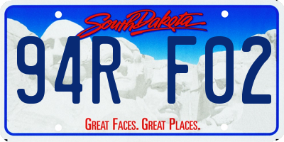 SD license plate 94RF02