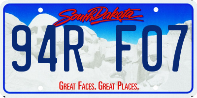 SD license plate 94RF07