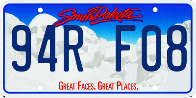 SD license plate 94RF08