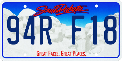 SD license plate 94RF18