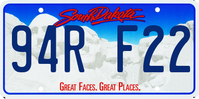 SD license plate 94RF22