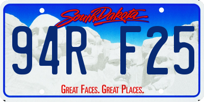 SD license plate 94RF25