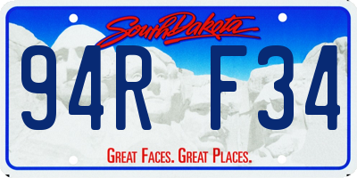SD license plate 94RF34