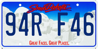 SD license plate 94RF46