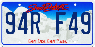 SD license plate 94RF49