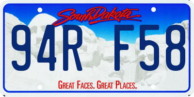 SD license plate 94RF58