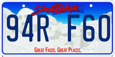 SD license plate 94RF60