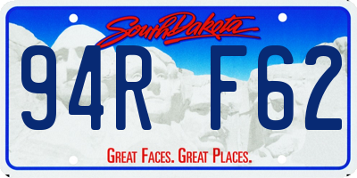 SD license plate 94RF62