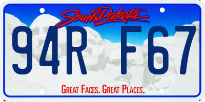 SD license plate 94RF67