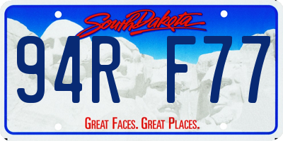 SD license plate 94RF77
