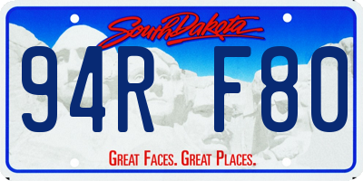 SD license plate 94RF80