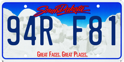 SD license plate 94RF81