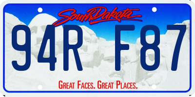 SD license plate 94RF87