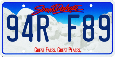 SD license plate 94RF89