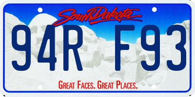 SD license plate 94RF93