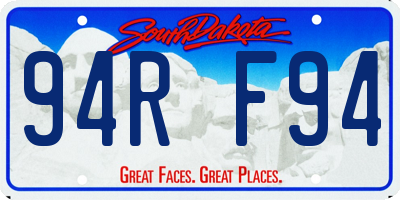 SD license plate 94RF94