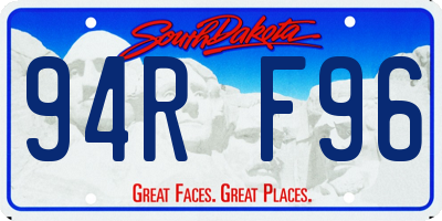 SD license plate 94RF96