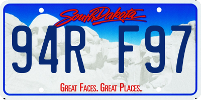 SD license plate 94RF97