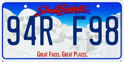 SD license plate 94RF98