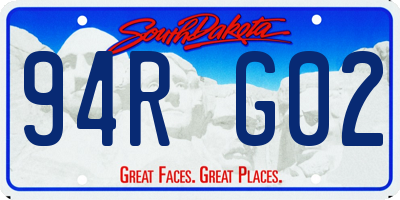 SD license plate 94RG02