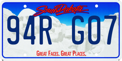 SD license plate 94RG07