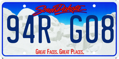SD license plate 94RG08