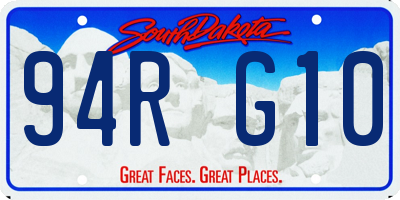 SD license plate 94RG10