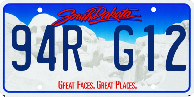 SD license plate 94RG12