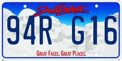 SD license plate 94RG16