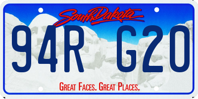 SD license plate 94RG20