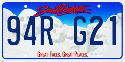 SD license plate 94RG21