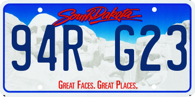 SD license plate 94RG23