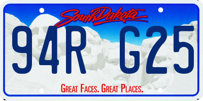 SD license plate 94RG25