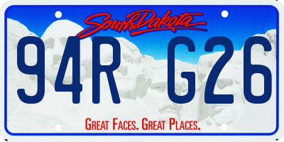 SD license plate 94RG26