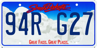 SD license plate 94RG27