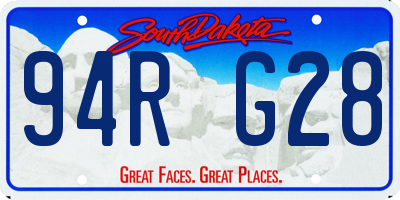 SD license plate 94RG28