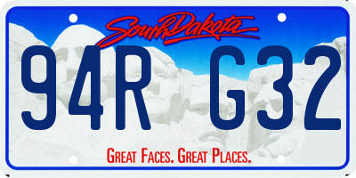 SD license plate 94RG32