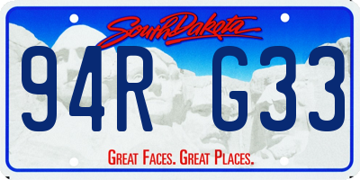 SD license plate 94RG33