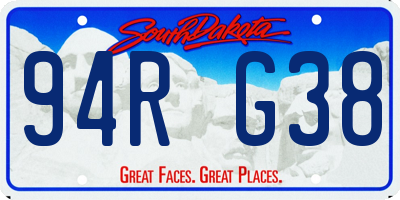 SD license plate 94RG38