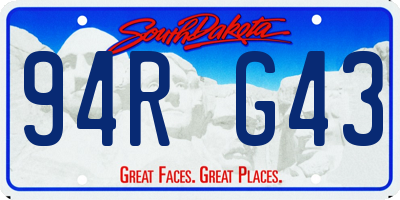 SD license plate 94RG43