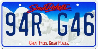 SD license plate 94RG46