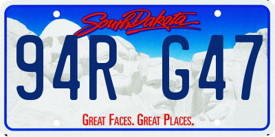 SD license plate 94RG47