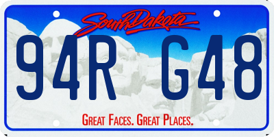 SD license plate 94RG48